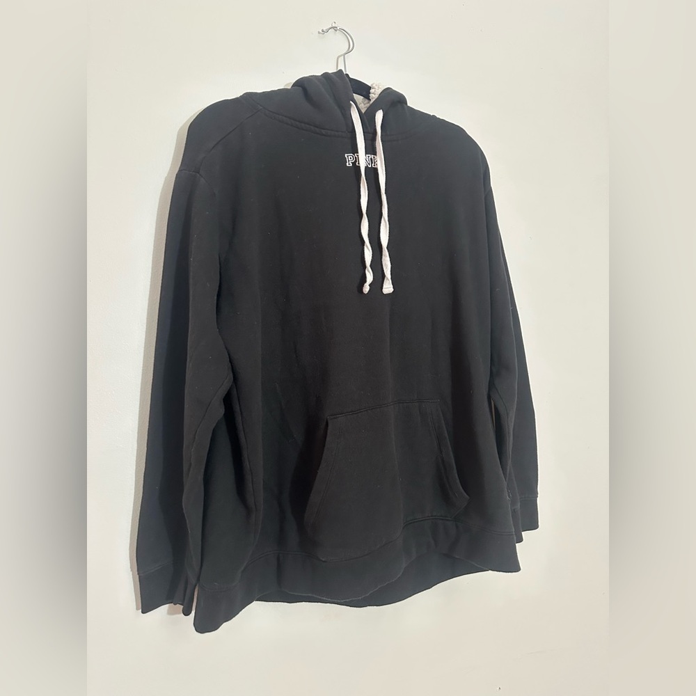 VS PiNK Black Hoodie with Sherpa Lined Hood